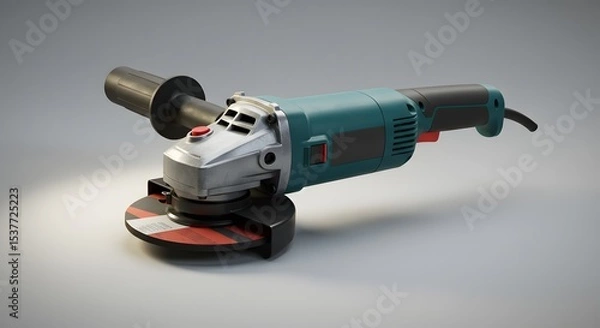Fototapeta Professional Angle Grinder with Abrasive Disc - Power Tool 3D Render