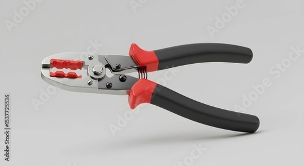 Obraz Professional Cable Crimping Pliers with Red and Black Handles - 3D Render