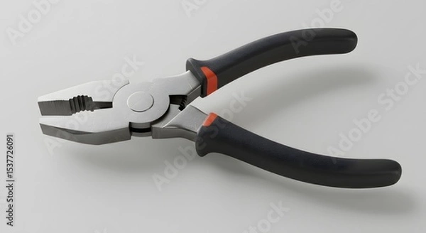Fototapeta Professional Combination Pliers with Black and Orange Handles - 3D Render