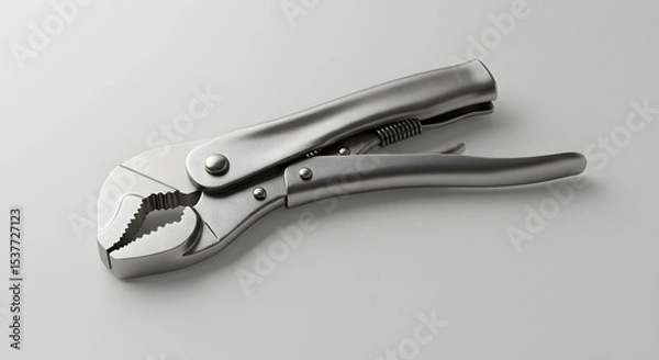 Obraz Professional Locking Pliers, Silver Metal Grip Tool, 3D Render