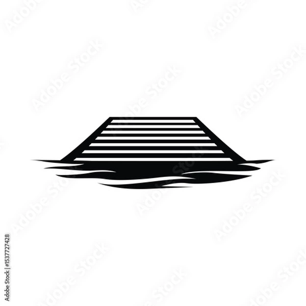 Fototapeta pier beach dock concept logo design vector template