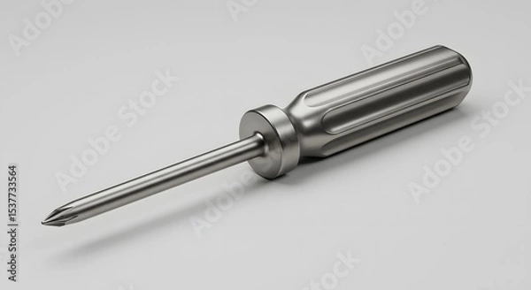 Fototapeta Sleek Metallic Screwdriver - Precision Tool Stock Photo