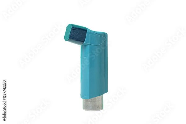 Obraz Compact inhaler useful for asthma relief, isolated on white, PNG