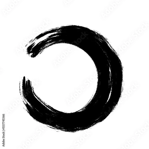 Fototapeta Grunge Round Shapes and Circle Banner Vector Collection Zen Enso Brush for Vintage and Distressed Design Projects