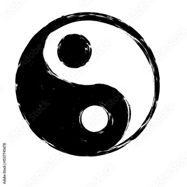 Fototapeta Grunge Round Shapes and Circle Banner Vector Collection Zen Enso Brush for Vintage and Distressed Design Projects