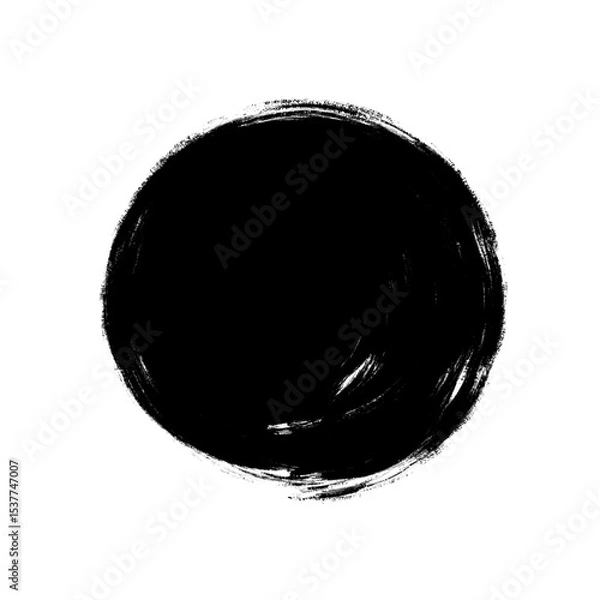 Obraz Grunge Round Shapes and Circle Banner Vector Collection Zen Enso Brush for Vintage and Distressed Design Projects