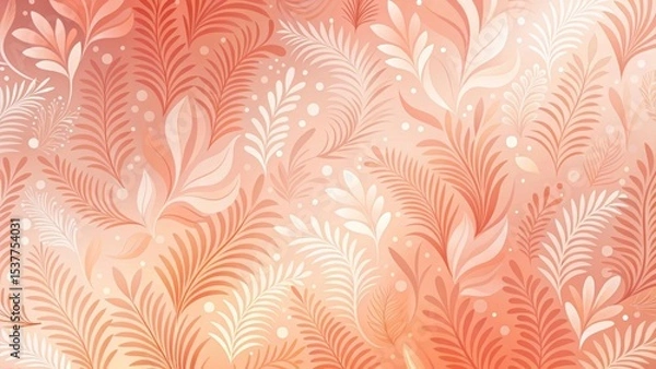 Fototapeta Elegant Peach and Cream Floral Design A Soft, Subtle Background Texture Featuring Delicate Branching Patterns and Organic Shapes