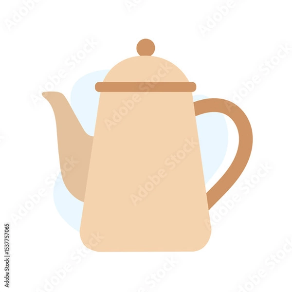 Fototapeta A minimalist teapot design with a sleek shape and neutral colors sits on a light backdrop, perfect for tea gatherings or accentuating kitchen decor.