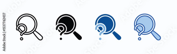 Fototapeta Magnifying icon sheet multiple style collection isolated vector