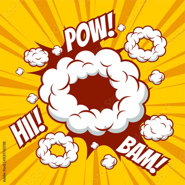 Fototapeta abstract comic background with blank speech bubble vector illustration