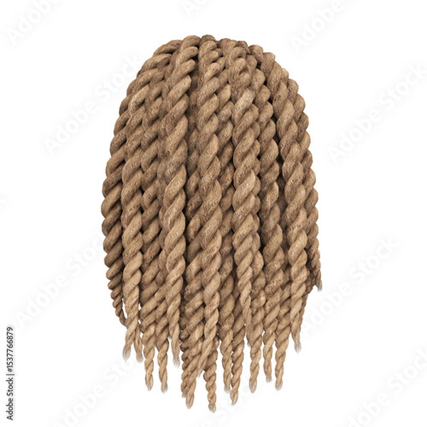 Obraz 3d render braid dreadlock blonde hair isolated