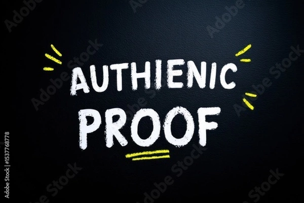 Fototapeta Authentic Proof Chalkboard Text Background