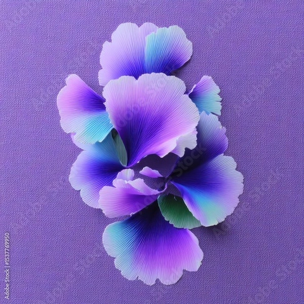 Fototapeta Abstract Purple And Blue Flower Petals Swirling Softly Dreamy Design