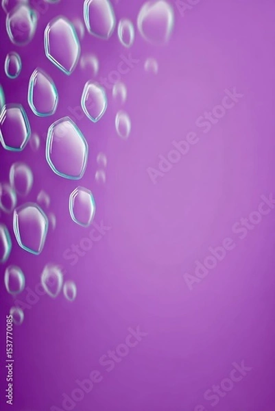 Fototapeta Abstract Purple Geometric Background with Floating Bubbles