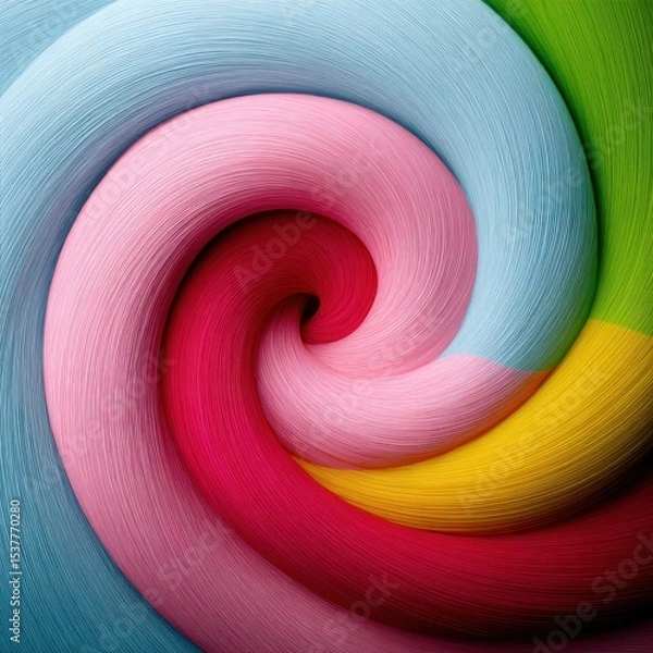 Fototapeta Abstract Rainbow Spiral Pattern with Vivid Colors and Textured Surface
