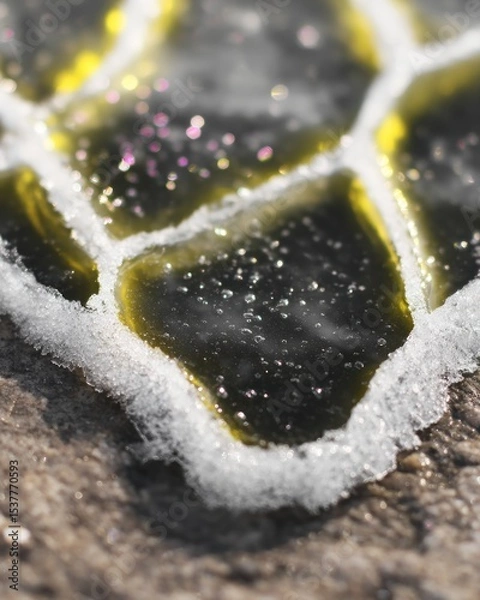 Fototapeta Abstract Resin Art with Yellow and White Texture