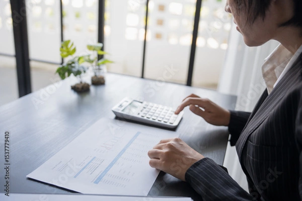 Fototapeta business man Auditor or internal revenue service staff checking annual financial statements company Audit  Accounting tax