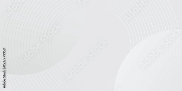Fototapeta White geometric abstract background overlap layer on bright space with lines effect decoration. Design element circles style concept for banner simple