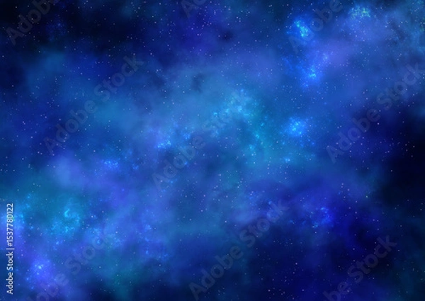 Obraz 幻想的な光る薄い青のキラキラした星空テクスチャ背景