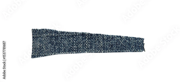 Fototapeta Scraps of blue jeans piece texture isolated on white background with clipping path.