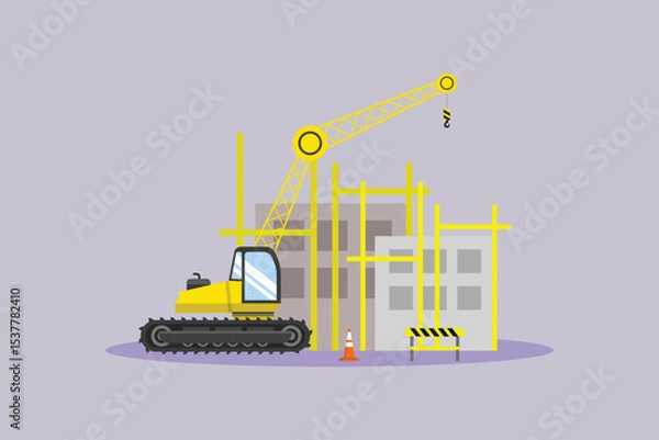Obraz Construction Concept. Colored flat vector illustration isolated
