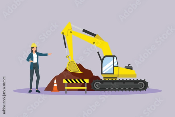 Obraz Construction Concept. Colored flat vector illustration isolated