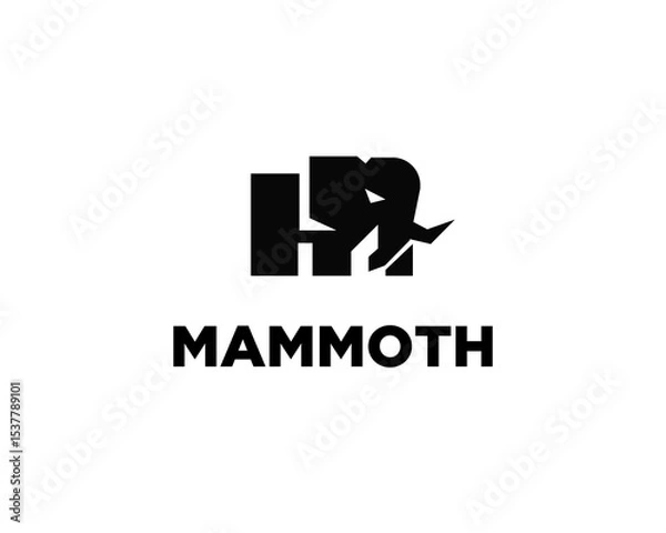 Obraz M logo initial mammoth elephant logo design template illustration inspiration