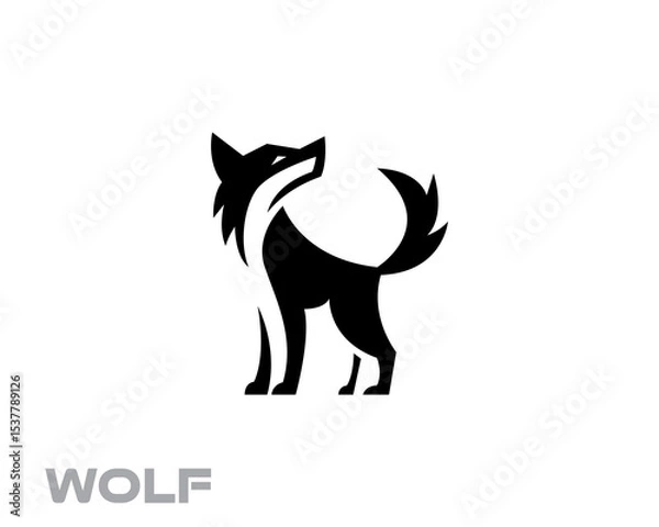 Obraz abstract silhouette wolf look back logo design template illustration inspiration