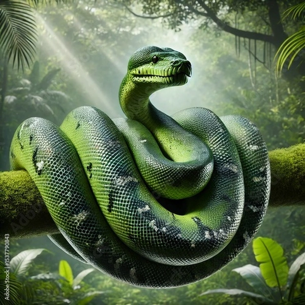 Obraz green tree python