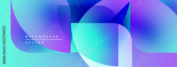 Fototapeta Abstract fluid shapes, vibrant colors blend. Modern design, gradient effect, smooth transitions create dynamic visual.