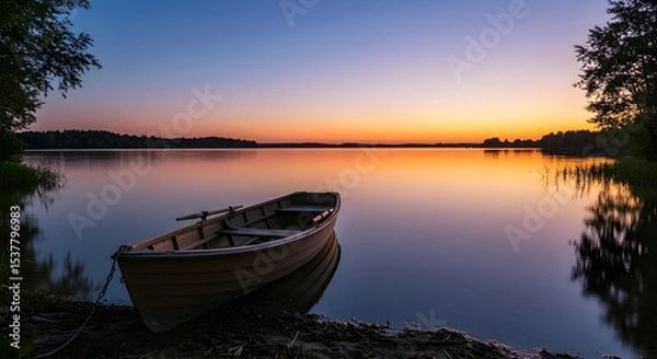 Obraz sunset on the river