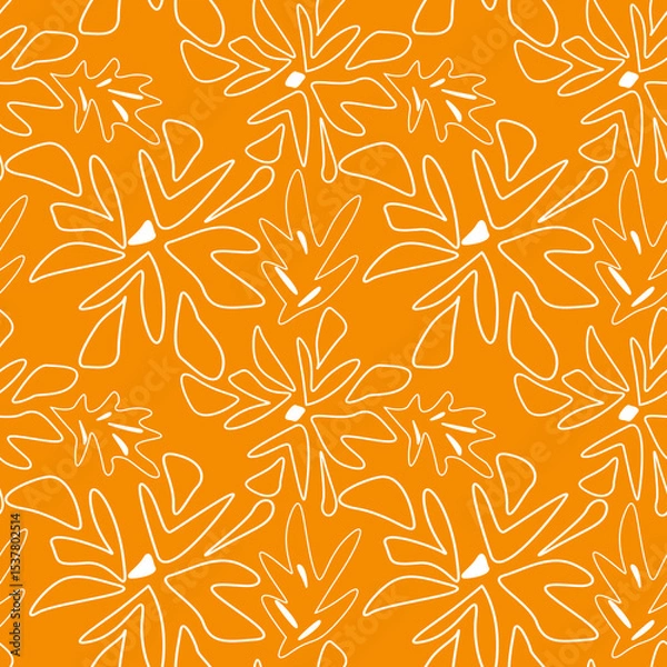 Obraz Yellow plain pattern flowers sketch