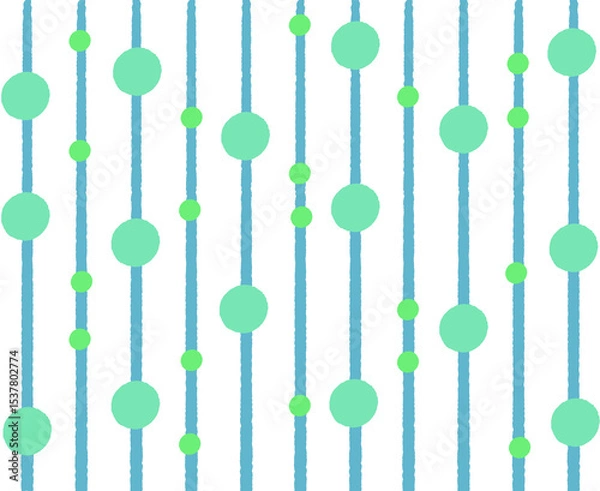 Fototapeta 手描き風ドットストライプ背景 　青色