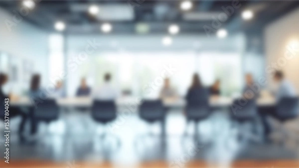 Fototapeta Blurred soft of people meeting at table. Ai Generated Images