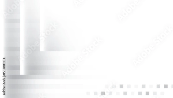 Fototapeta Abstract geometric white and gray color, modern design stripes background with rectangle pattern. Vector illustration.