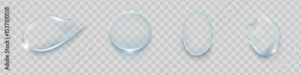 Fototapeta Water rain drops or steam shower isolated on transparent background. Realistic pure droplets condensed. Vector clear vapor water bubbles on window glass surface for your design.