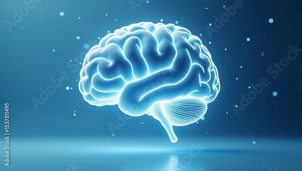 Fototapeta Digital Brain with Neural Circuit – AI Healthcare Concept