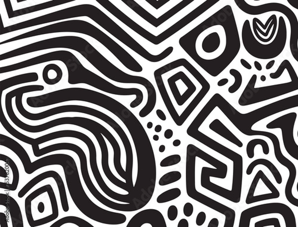 Fototapeta abstract pattern black and white geometric shape background