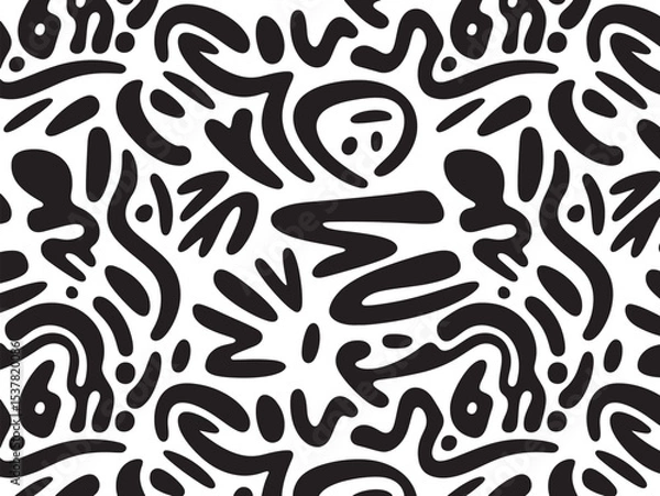 Fototapeta abstract pattern black and white geometric shape background