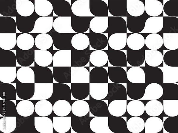 Fototapeta abstract pattern black and white geometric shape background