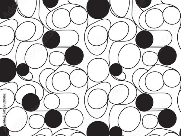 Fototapeta abstract pattern black and white geometric shape background