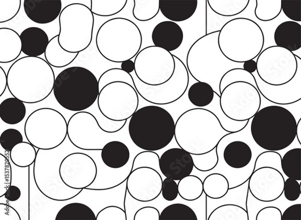 Fototapeta abstract pattern black and white geometric shape background