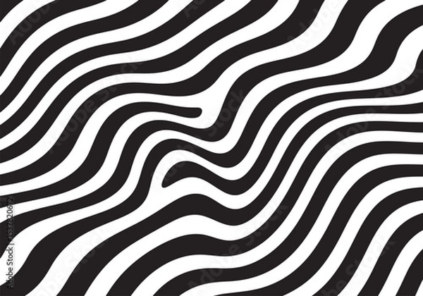 Fototapeta abstract wavy pattern black and white background