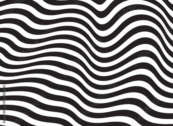 Fototapeta abstract wavy pattern black and white background