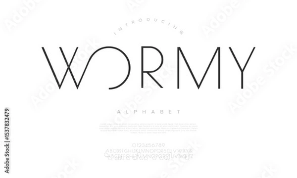 Fototapeta Sleek, minimal, geometric display font for clean branding, product labels, and tech-focused design