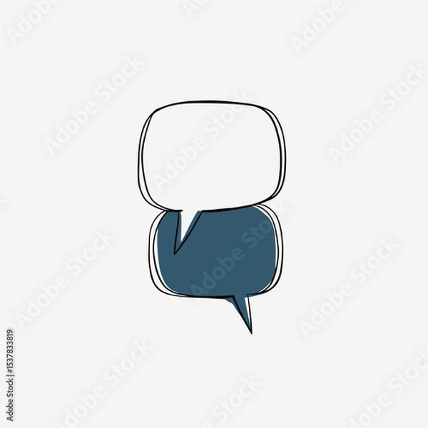 Fototapeta Hand-Drawn Conversation Bubbles. Two overlapping dialogue icons.