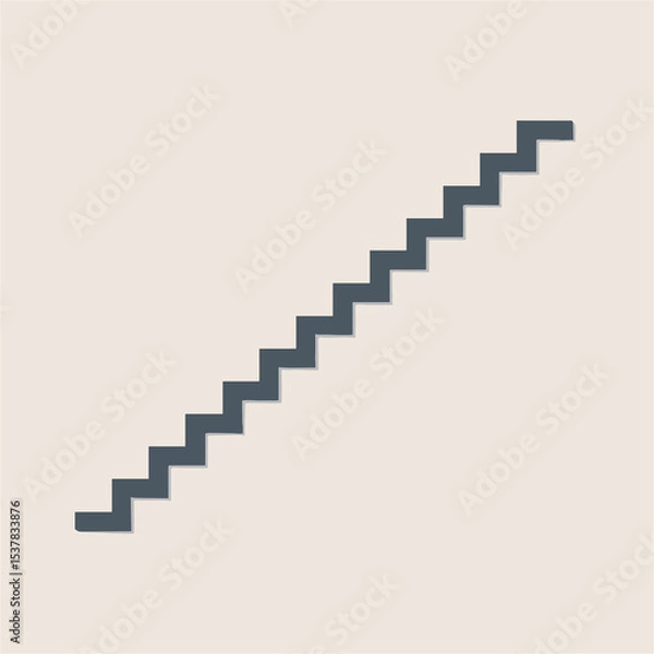 Fototapeta Minimalist Stairway to Success. Abstract graphic of upward progress.