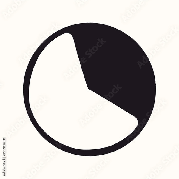 Fototapeta Abstract Pie Chart Icon. Hand-drawn circular graph or timer symbol.