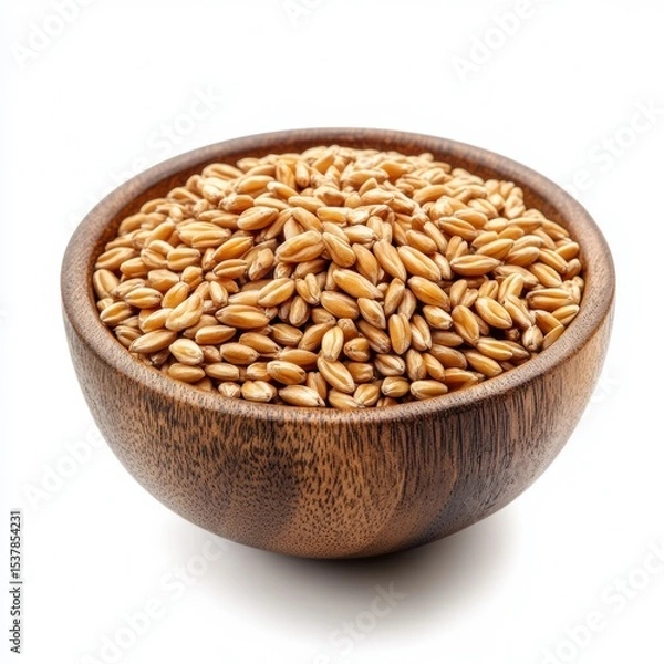 Fototapeta A wooden bowl overflowing with nutritious spelt grains a healthy and delicious whole grain wheat perfect for baking and cooking offering a wholesome food choice