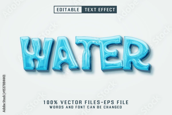 Fototapeta Water 3d Text - Editable Text Effect